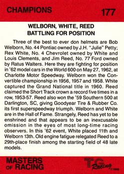 1989-90 TG Racing Masters of Racing #177 Bob Welborn/Rex White/Jim Reed Cars Back