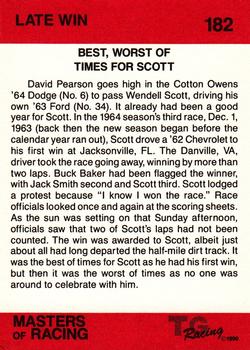 1989-90 TG Racing Masters of Racing #182 Wendell Scott / David Pearson Cars Back