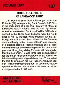 1989-90 TG Racing Masters of Racing #187 Jim Paschal / Fonty Flock / Joe Eubanks' Cars Back