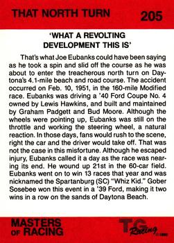 1989-90 TG Racing Masters of Racing #205 Joe Eubanks's Car Back