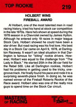 1989-90 TG Racing Masters of Racing #219 Al Holbert's Car Back