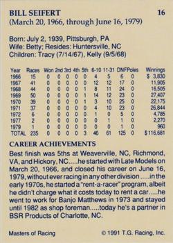 1991-92 TG Racing Masters of Racing Update #16 Bill Seifert Back