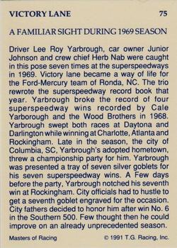 1991-92 TG Racing Masters of Racing Update #75 LeeRoy Yarbrough / Junior Johnson / Herb Nab Back