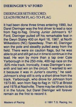 1991-92 TG Racing Masters of Racing Update #81 Darel Dieringer's Car Back