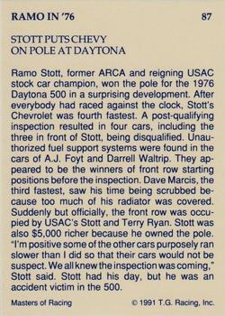 1991-92 TG Racing Masters of Racing Update #87 Ramo Stott Back