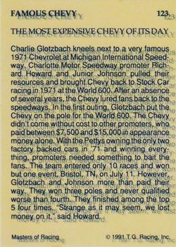 1991-92 TG Racing Masters of Racing Update #123 Charlie Glotzbach Back