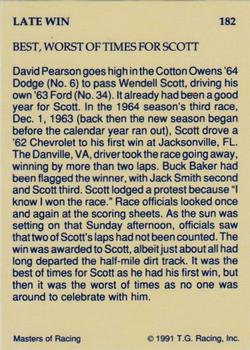 1991-92 TG Racing Masters of Racing Update #182 Wendell Scott / David Pearson Back