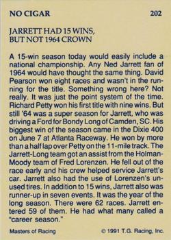 1991-92 TG Racing Masters of Racing Update #202 Ned Jarrett Back