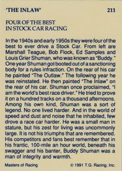 1991-92 TG Racing Masters of Racing Update #211 Marshall Teague / Bob Flock / Ed Samples / Buddy Shuman Back