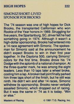 1991-92 TG Racing Masters of Racing Update #222 Dick Brooks' Car Back