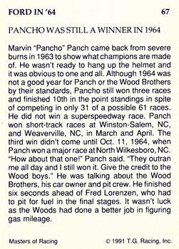 1991-92 TG Racing Masters of Racing Update #67 Marvin Panch Back