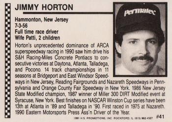 1991 Langenberg ARCA/Hot Stuff #41 Jimmy Horton Back