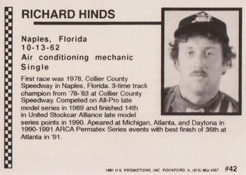 1991 Langenberg ARCA/Hot Stuff #42 Richard Hinds Back