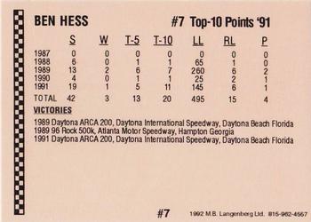 1992 Langenberg ARCA/Flash #7 Ben Hess Back