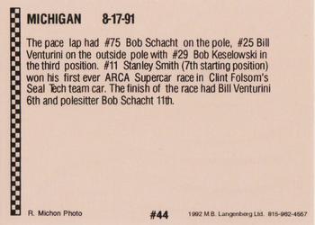 1992 Langenberg ARCA/Flash #44 '91 Michigan Back