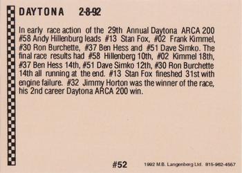 1992 Langenberg ARCA/Flash #52 '92 Daytona Back