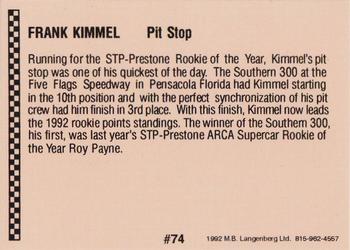 1992 Langenberg ARCA/Flash #74 Kimmel Pit Stop Back