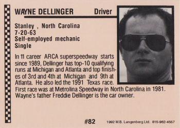 1992 Langenberg ARCA/Flash #82 Wayne Dellinger Back