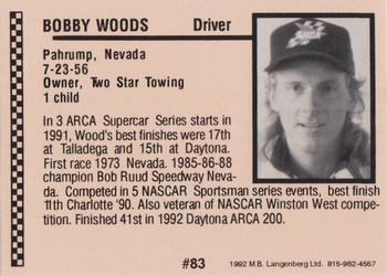 1992 Langenberg ARCA/Flash #83 Bobby Woods Back