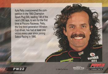 1994 Power #PW22 Kyle Petty Back