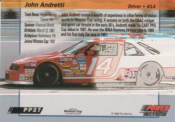 1994 Power #PP27 John Andretti Back