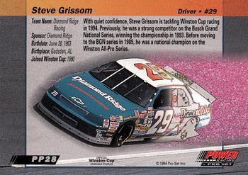 1994 Power #PP28 Steve Grissom Back