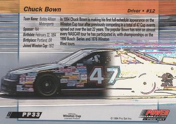 1994 Power #PP33 Chuck Bown Back