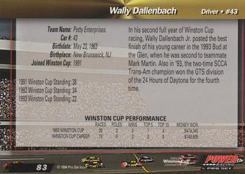 1994 Power #83 Wally Dallenbach Jr. Back
