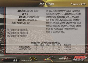 1994 Power #88 Joe Gibbs Back
