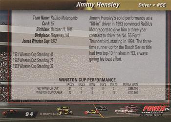1994 Power #94 Jimmy Hensley Back
