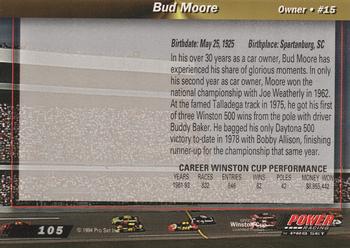 1994 Power #105 Bud Moore Back