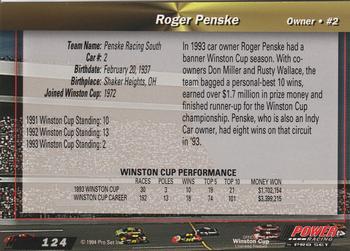 1994 Power #124 Roger Penske Back