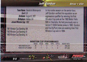 1994 Power #90 Jeff Gordon Back