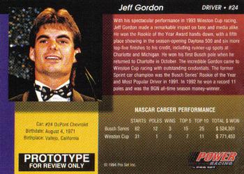 1994 Power #NNO Jeff Gordon Back