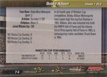 1994 Power - Gold Cup '94 #74 Bobby Allison Back