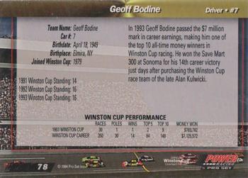 1994 Power - Gold Cup '94 #78 Geoff Bodine Back