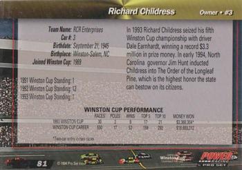 1994 Power - Gold Cup '94 #81 Richard Childress Back