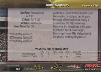 1994 Power - Gold Cup '94 #85 Junie Donlavey Back