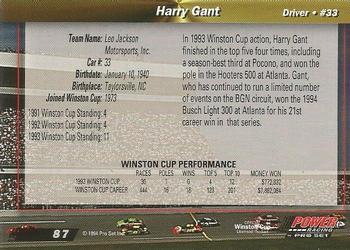 1994 Power - Gold Cup '94 #87 Harry Gant Back