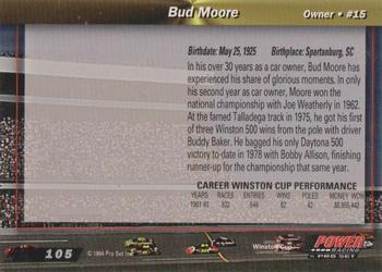 1994 Power - Gold Cup '94 #105 Bud Moore Back