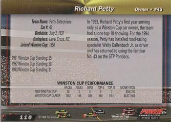 1994 Power - Gold Cup '94 #110 Richard Petty Back