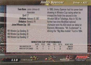 1994 Power - Gold Cup '94 #118 Jimmy Spencer Back