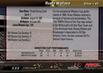 1994 Power - Gold Cup '94 #122 Rusty Wallace Back