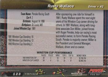 1994 Power - Gold Cup '94 #123 Rusty Wallace Back