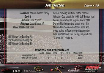 1994 Power - Gold Cup '94 #130 Jeff Burton Back