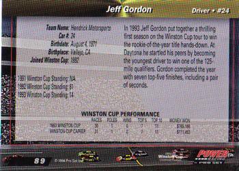 1994 Power - Gold Cup '94 #89 Jeff Gordon Back