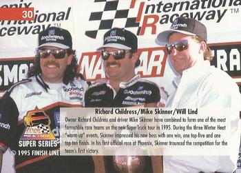 1995 Finish Line Super Series #30 Mike Skinner / Richard Childress Back