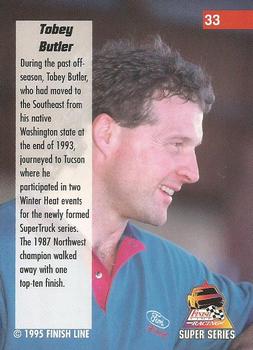 1995 Finish Line Super Series #33 Tobey Butler Back