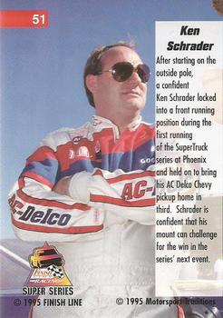 1995 Finish Line Super Series #51 Ken Schrader Back
