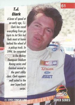 1995 Finish Line Super Series #61 T.J. Clark Back
